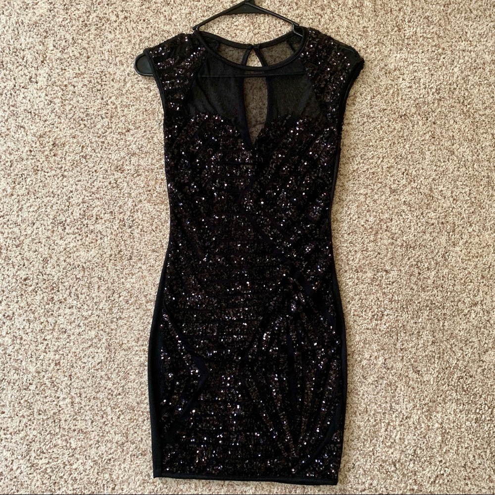 Fashion Nova Black Sequin Dress